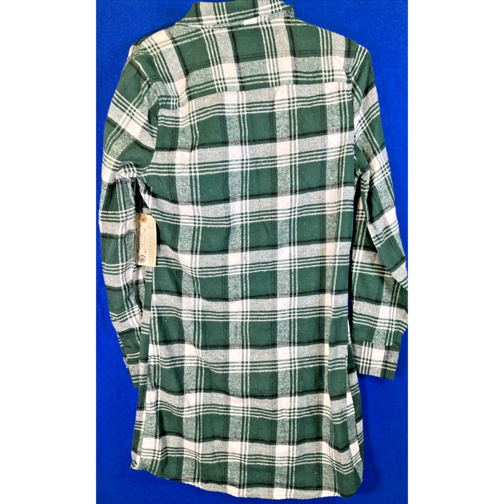 Jachs NY Girlfriend Plaid Flannel Shirt Dress Women’s Small Green White Tunic S - Picture 8 of 16